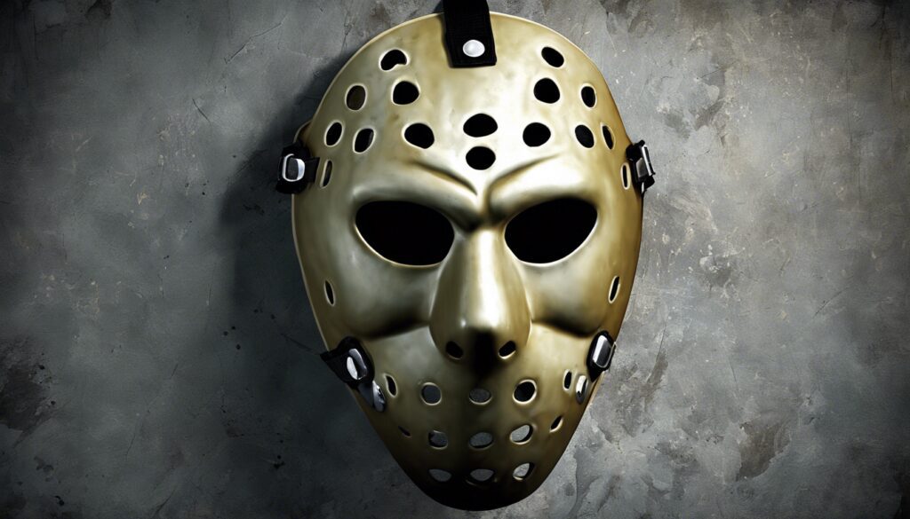 découvrez le masque de hockey horrifique, un accessoire fascinant mêlant sport et frissons. plongez dans l'univers inquiétant des gardiens de but grâce à ce masque au design saisissant, parfait pour les amateurs de sensations fortes et de hockey.